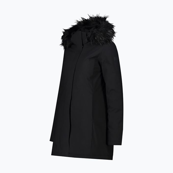 Women's CMP Coat Zip Hood Rain Jacket Black 32K3196F/U901 2