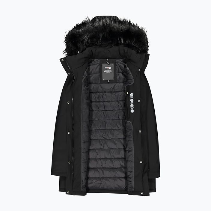 Women's CMP Coat Zip Hood Rain Jacket Black 32K3196F/U901 4