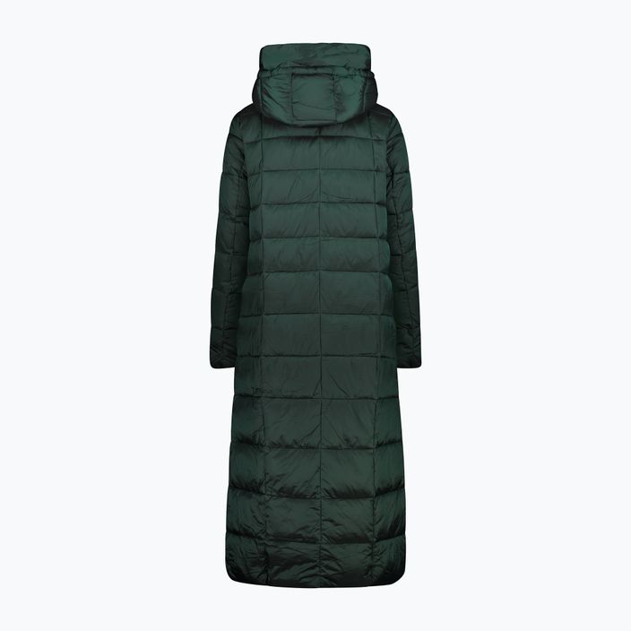 Women's CMP Coat Fix Hood Down Jacket Green 32K3136 6