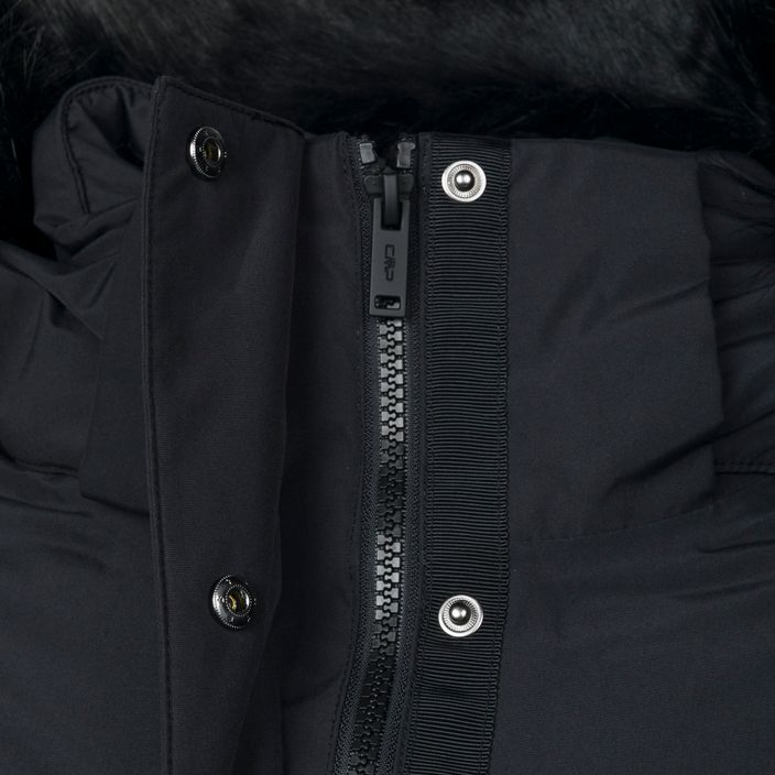 Women's CMP Parka Zip Hood rain jacket black 32K3206F 4