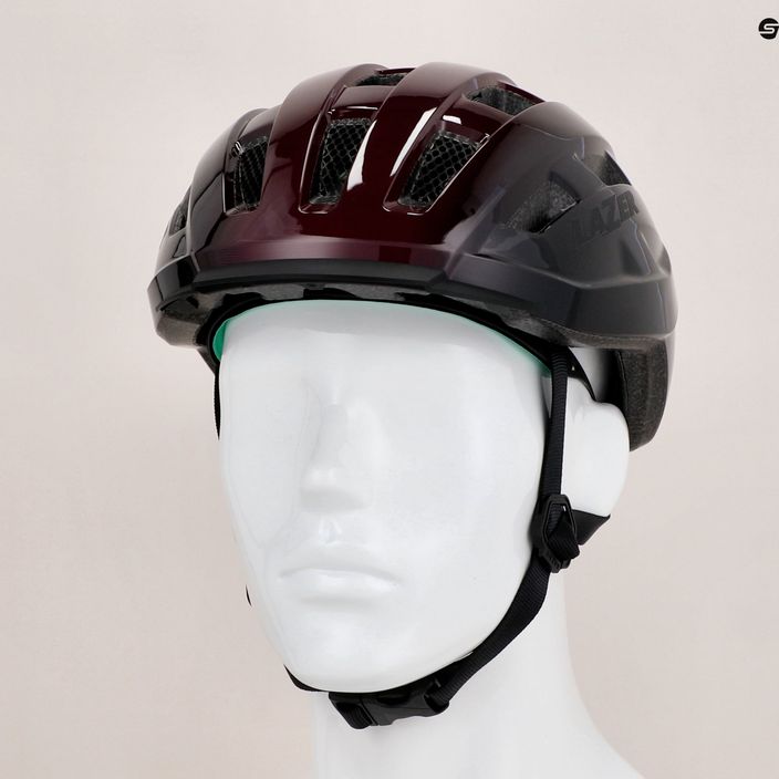 Lazer Codax KC CE-CPSC+net bicycle helmet maroon and black BLC2237891799 8