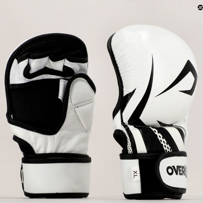 Overlord Sparring MMA grappling gloves natural leather white 101003-W/M 10