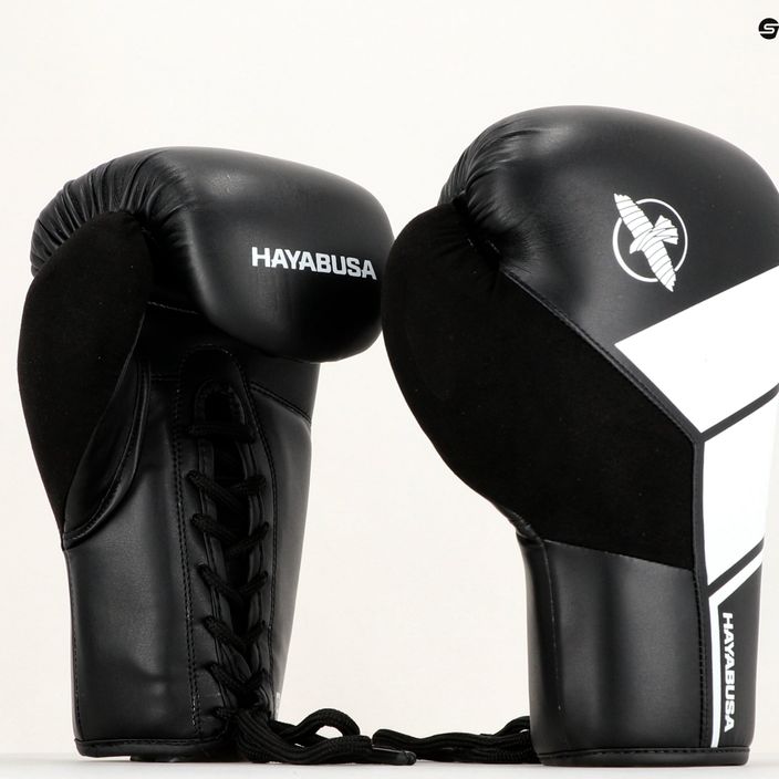 Hayabusa S4 Lace Up boxing gloves white S4LACBG-BK 13
