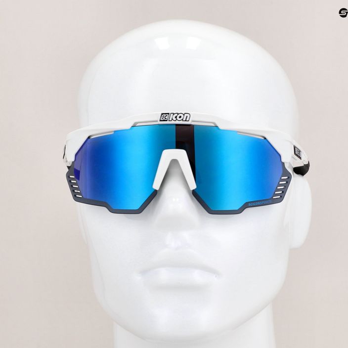 SCICON Aeroshade Kunken white gloss/scnpp multimirror blue cycling glasses EY31030800 9