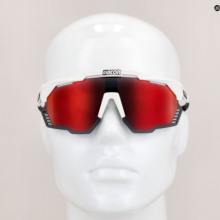 SCICON Aeroshade Kunken white gloss/scnpp multimirror red cycling glasses EY31060800 9