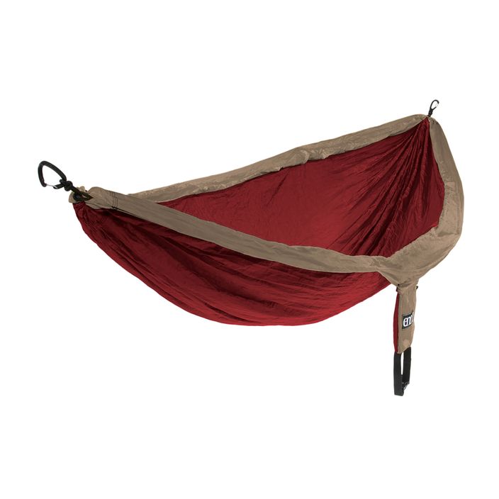ENO DoubleNest khaki/maroon hiking hammock 2