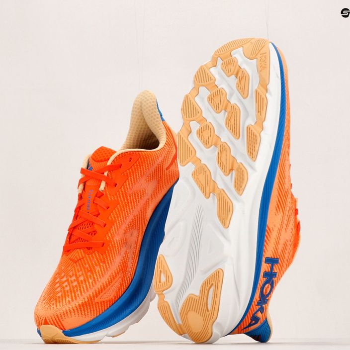 HOKA men's running shoes Clifton 9 orange 1127895-VOIM 12
