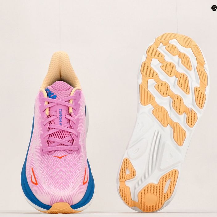 Women's running shoes HOKA Clifton 9 pink 1127896-CSLC 12