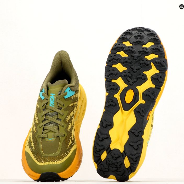 HOKA Speedgoat 5 men's running shoes green-yellow 1123157-APFR 12