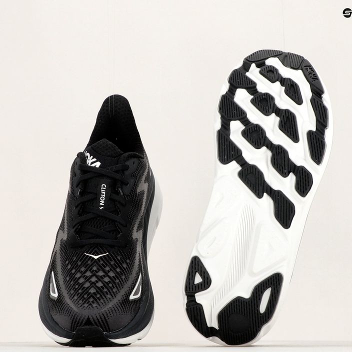 HOKA men's running shoes Clifton 9 black 1127895-BWHT 12