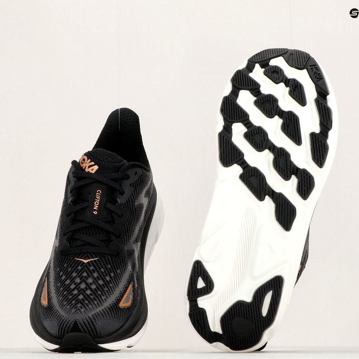 Women's running shoes HOKA Clifton 9 black 1127896-BCPPR 12