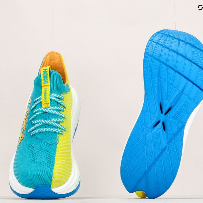 Women's running shoes HOKA Carbon X 3 blue-yellow 1123193-CEPR 14