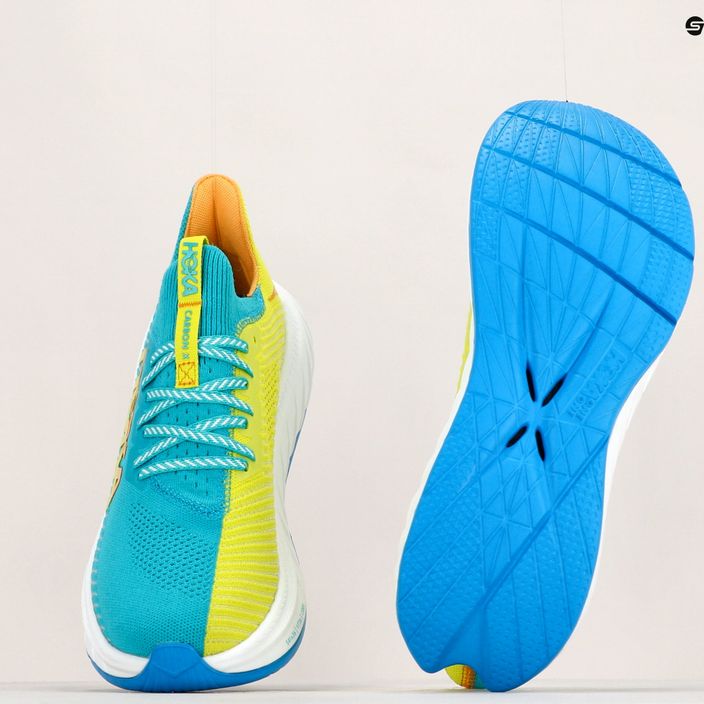 HOKA men's running shoes Carbon X 3 blue/yellow 1123192-CEPR 12