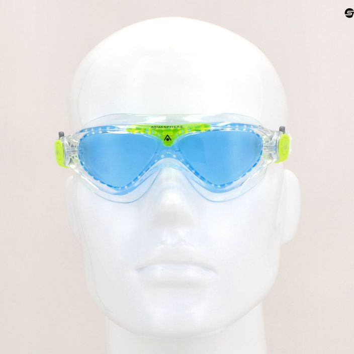 Aquasphere Vista transparent/bright green/blue children's swim mask MS5630031LB 11