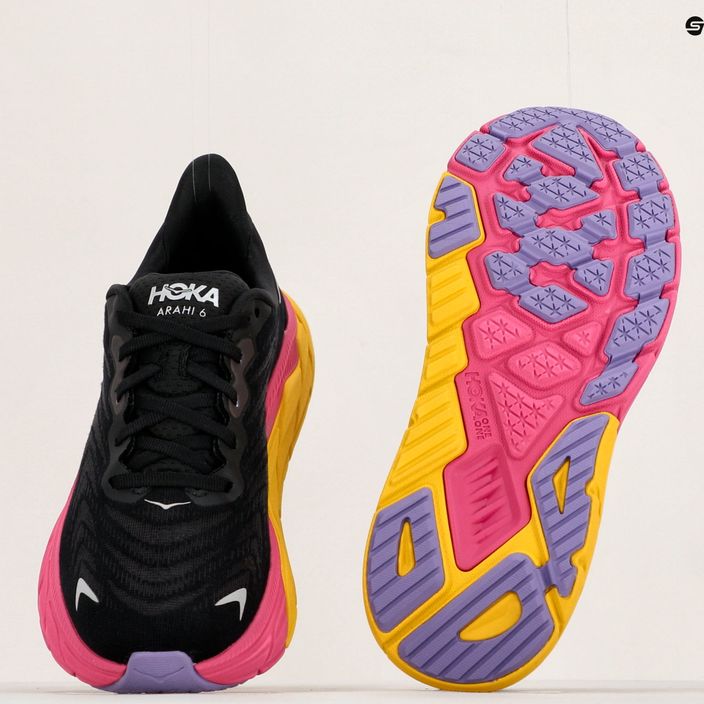 Women's running shoes HOKA Arahi 6 black-pink 1123195-BPYR 12