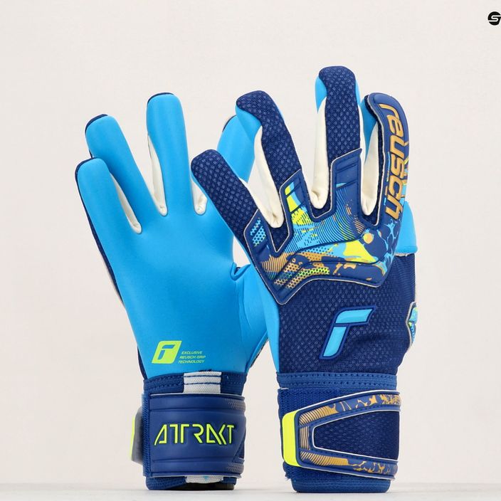 Reusch goalkeeper gloves Attrakt Aqua blue 5370439-4433 9
