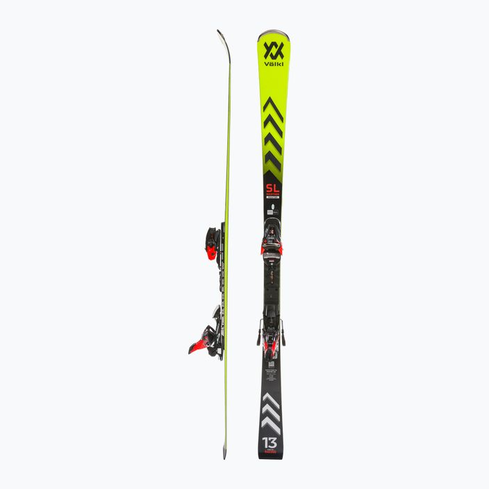 Völkl Racetiger SL Master + XComp 16 GW yellow/black downhill skis 2