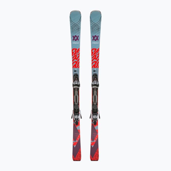 Völkl Deacon 72 + RMotion3 12 GW downhill skis light blue/flo red/pearl red