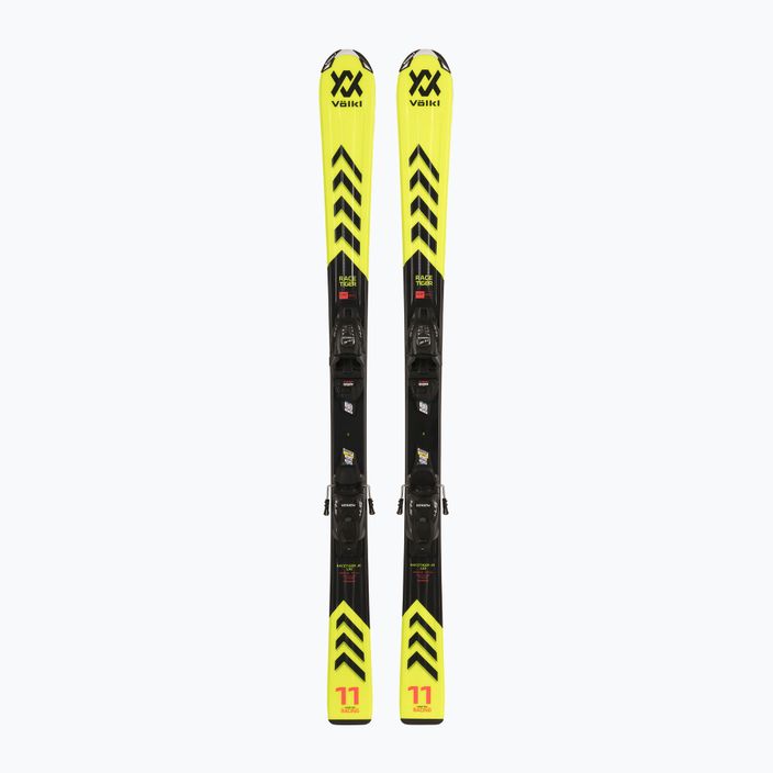 Children's downhill skis Völkl Racetiger Junior Yellow + 7.0 VMotion Jr yellow/black 6