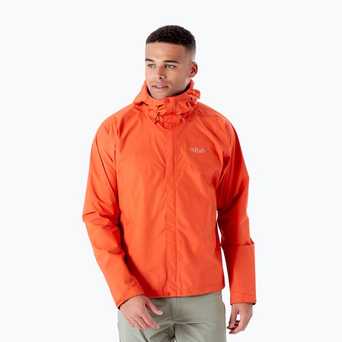 Rab Downpour Eco men's rain jacket orange QWG-82 3