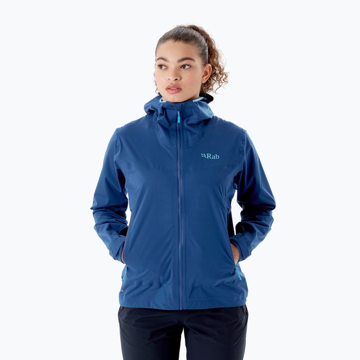 Rab Kinetic 2.0 women's rain jacket blue QWG-75