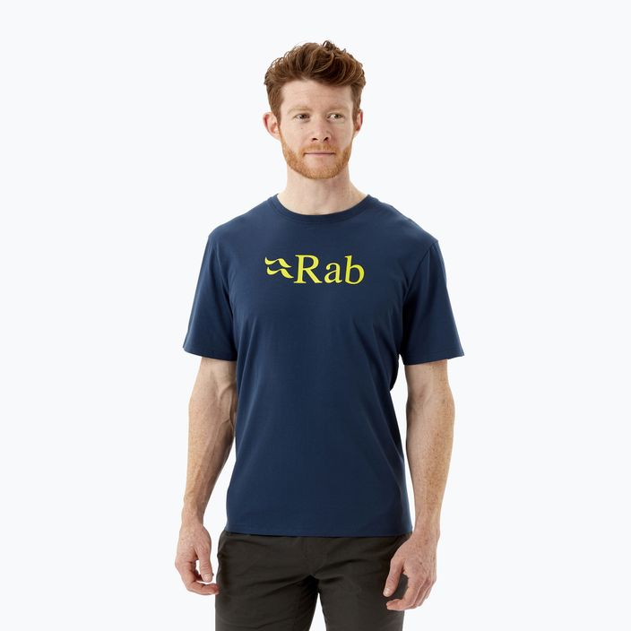Men's Rab Stance Logo SS trekking t-shirt navy blue QCB-08-DI