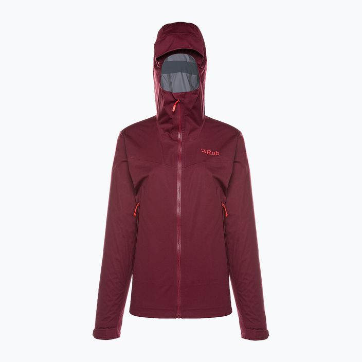 Rab Kinetic 2.0 women's rain jacket maroon QWG-75 4
