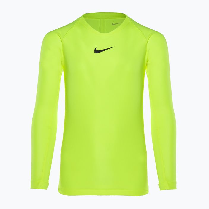 Nike Dri-FIT Park First Layer volt/black children's thermoactive longsleeve