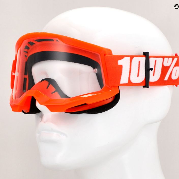 Men's cycling goggles 100% Strata 2 orange/clear 50027-00005 7