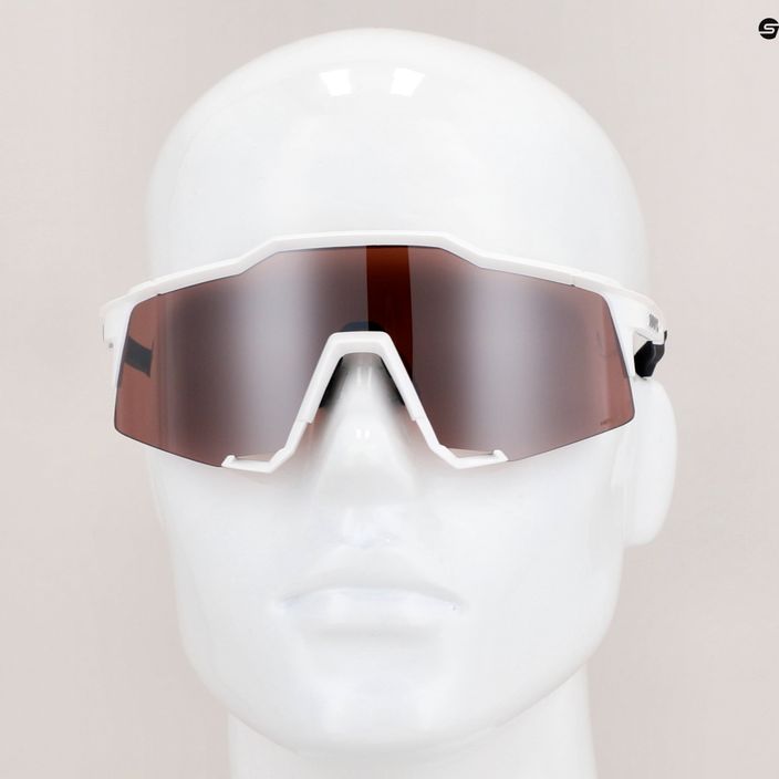 100% Speedcraft matte white/hyper silver mirror cycling goggles 60007-00006 12
