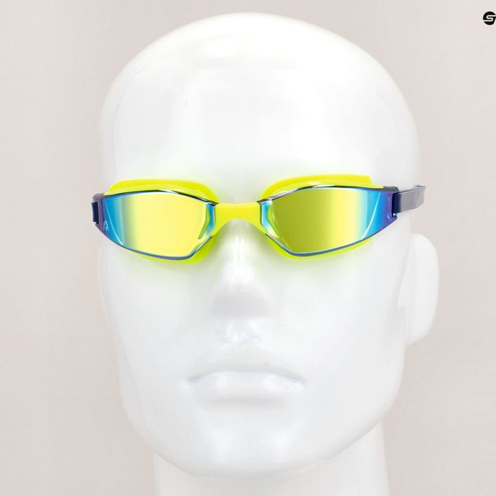 Aquasphere Xceed bright yellow/navy blue/mirror yellow titanium swim goggles EP3037104LMY 11