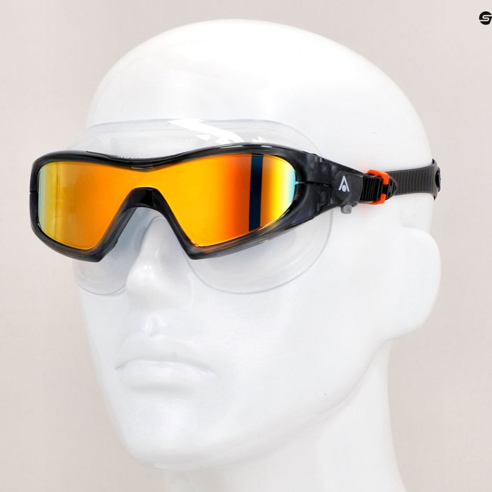 Aquasphere Vista Pro dark gray/black/mirror orange titanium swim mask MS5041201LMO 12