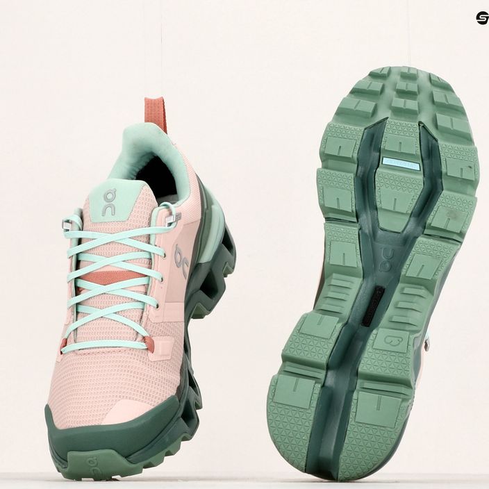 Women's trekking boots On Cloudwander Waterproof pink-green 7398278 11