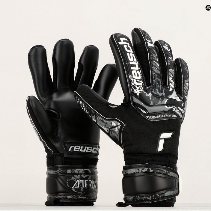 Reusch Attrakt Infinity Finger Support Junior children's goalkeeping gloves black 5372720-7700 9
