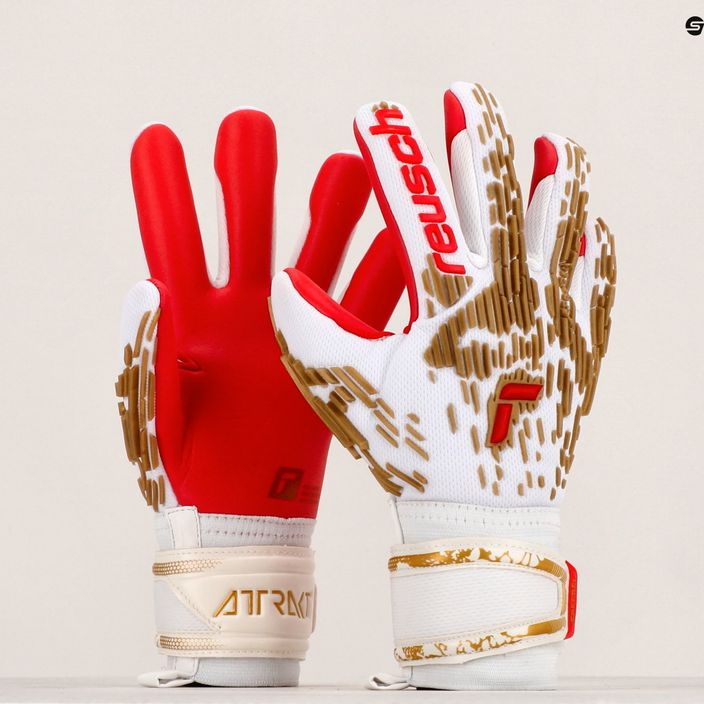Reusch Attrakt Freegel Silver goalkeeper gloves white 5370235-1011 10