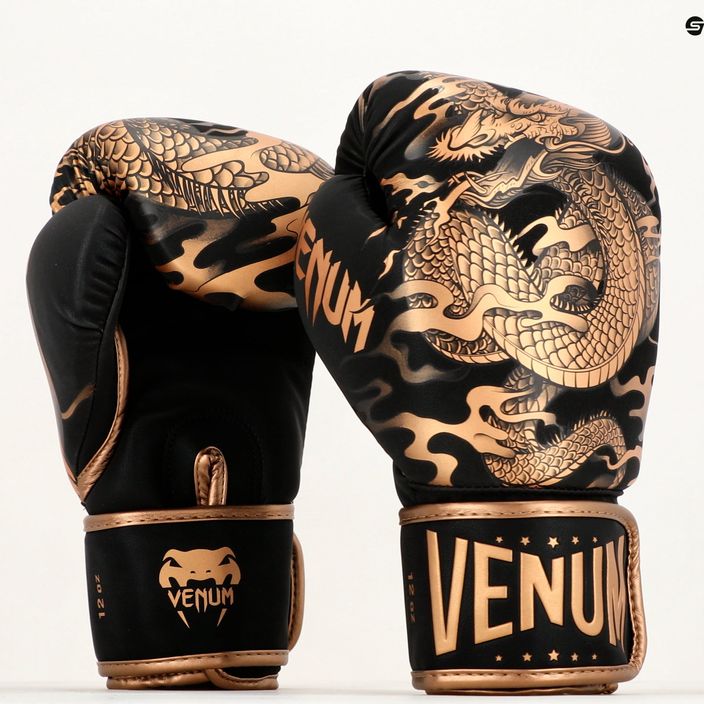 Venum Dragon's Flight black and gold boxing gloves 03169-137 7