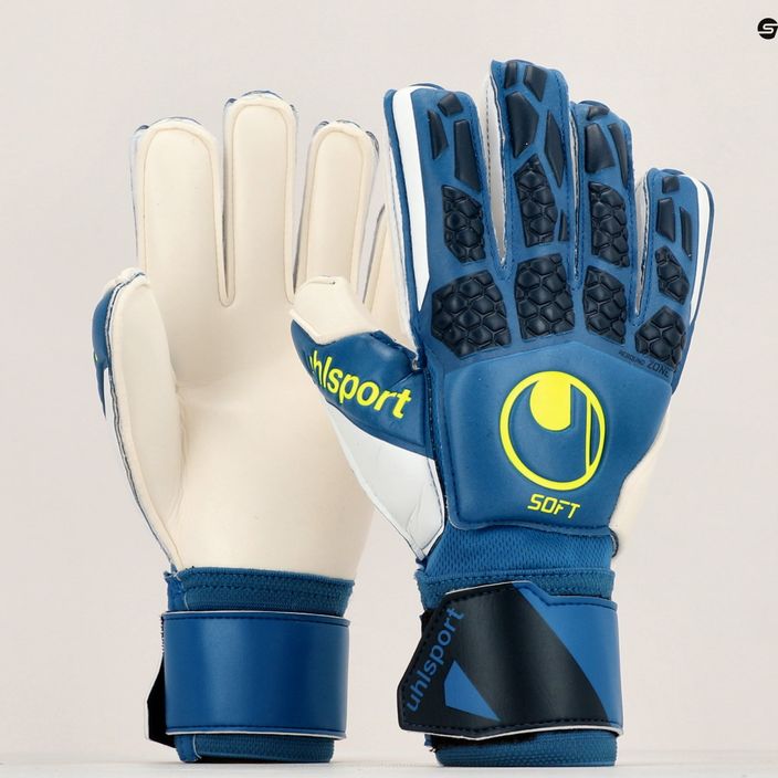 Uhlsport Hyperact Soft Flex Frame goalkeeper gloves blue and white 101123801 7