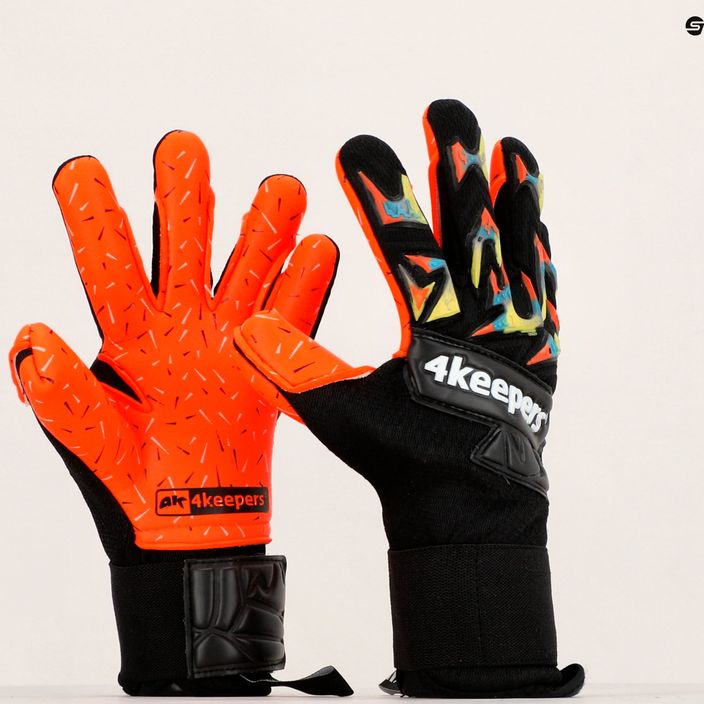 4Keepers Equip Flame Nc Jr children's goalkeeper gloves black and orange EQUIPFLNCJR 8