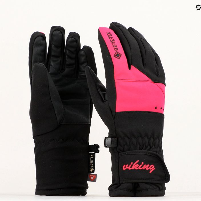 Women's ski gloves Viking Sherpa GTX Ski black/pink 150/22/9797/46 9