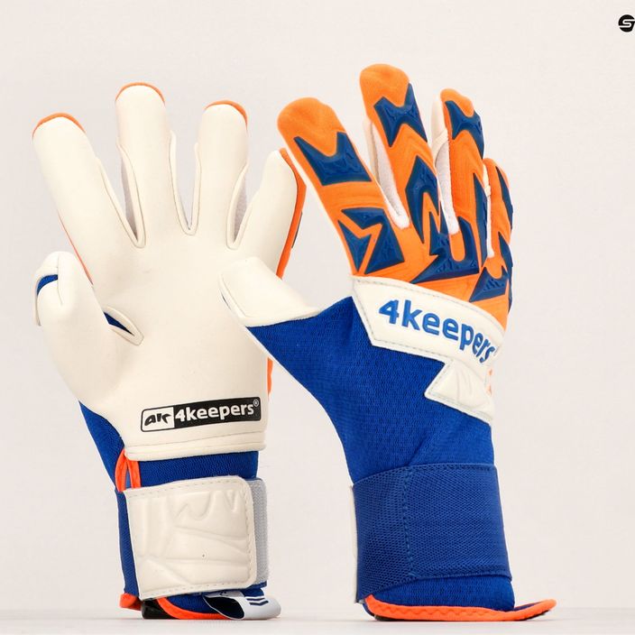 4Keepers Equip Puesta Nc Jr children's goalkeeper gloves blue and orange EQUIPPUNCJR 8