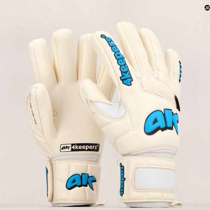 4keepers Champ Aqua V Nc goalkeeper gloves white and blue 11