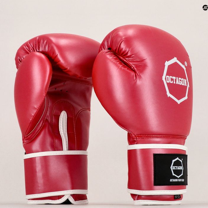 Octagon boxing gloves red 7