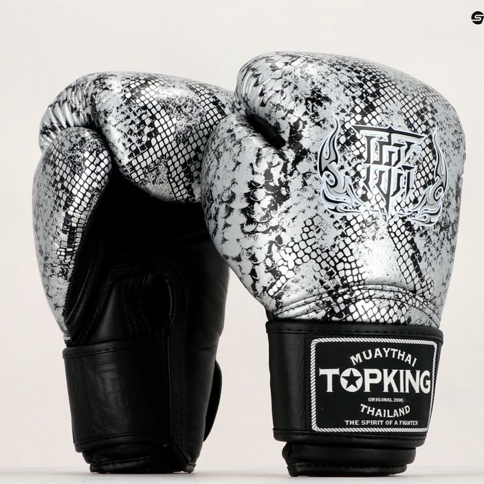 Top King Muay Thai Super Star Snake black boxing gloves TKBGSS-02A-BK 7