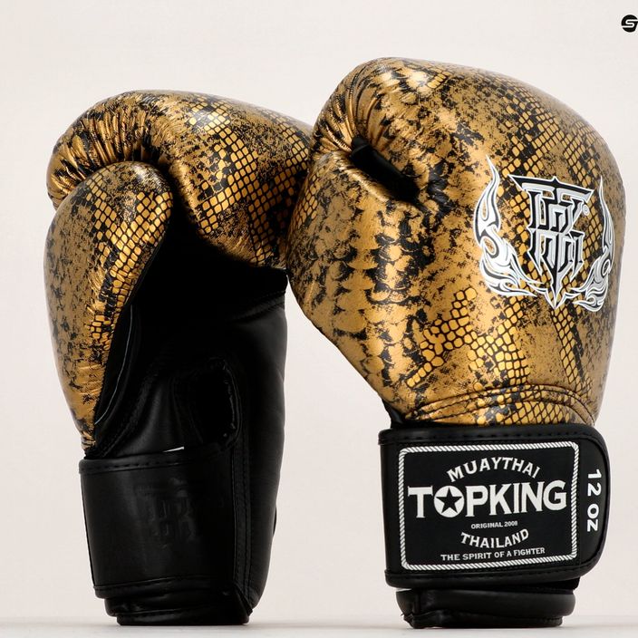 Top King Muay Thai Super Star Air Snake black/gold boxing gloves 6