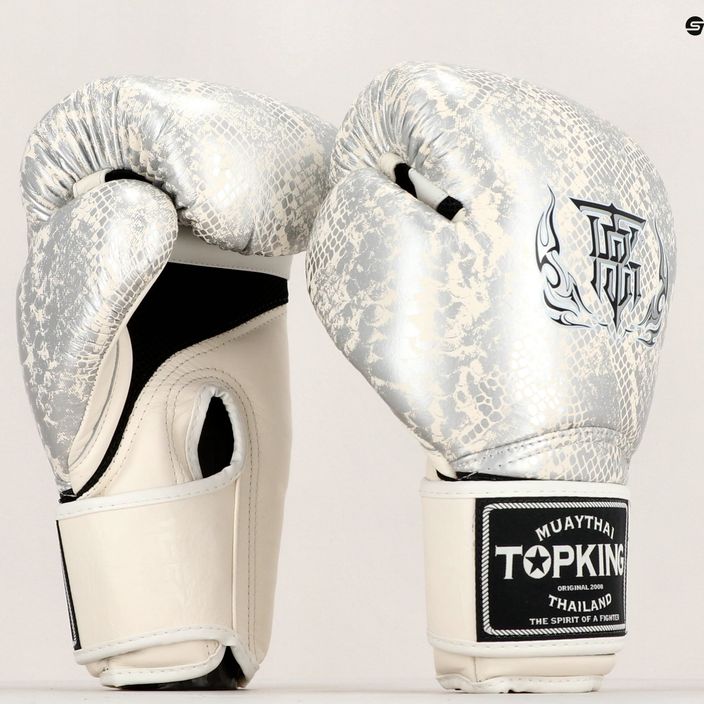 Top King Muay Thai Super Star Snake white boxing gloves TKBGSS-02A-WH 7