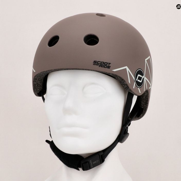 Scoot & Ride Helmet XXS-S brown lines 12