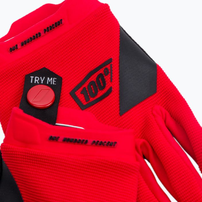 Children's cycling gloves 100% Ridecamp Youth red STO-10018-003 4