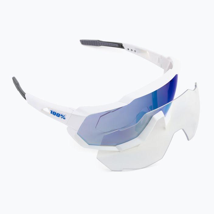 Cycling goggles 100% Speedtrap Multilayer Mirror Lens matte white/hiper blue STO-61023-407-01 5