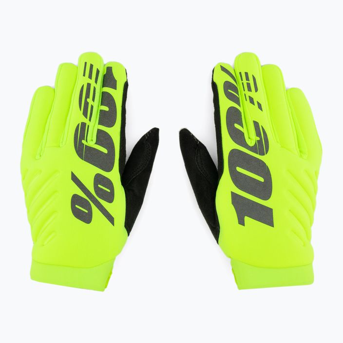 Men's cycling gloves 100% Brisker yellow 10003 3