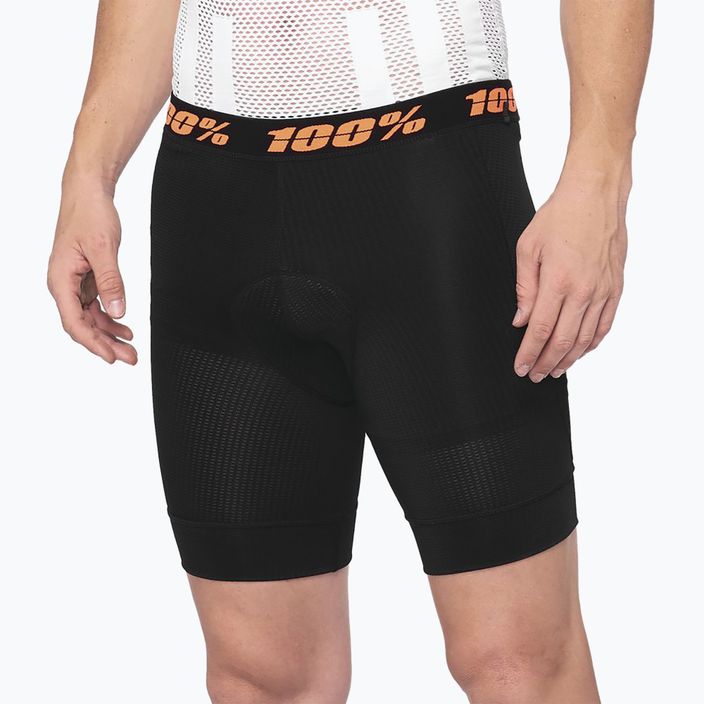 Men's cycling boxer shorts with liner 100% Crux Liner black